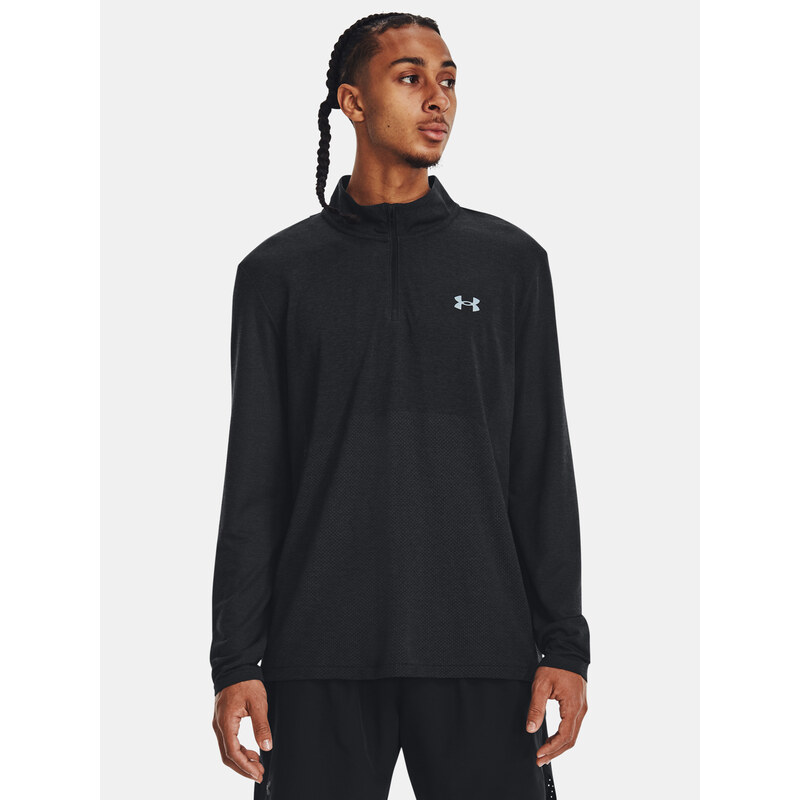 Čierne športové tričko Under Armour UA SEAMLESS STRIDE 1/4 ZIP 50507665