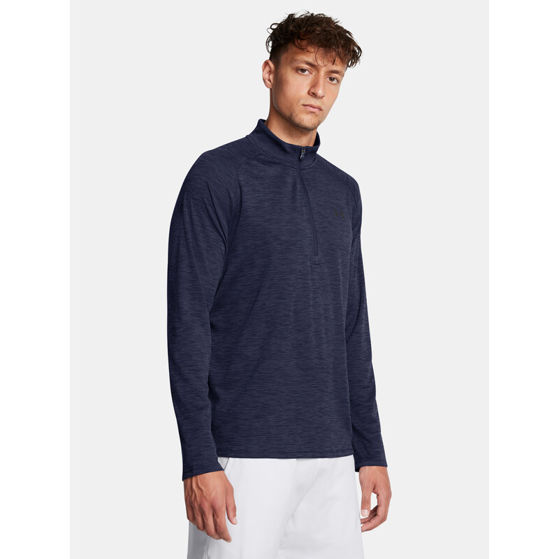 Mens Under Armour UA Tech Textured 1/2 Zip-BLU T-Shirt - Mens 65459180