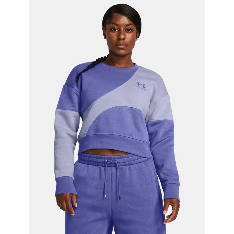 Fialová dámska mikina Under Armour Essential Fleece Crop Crew 52521068