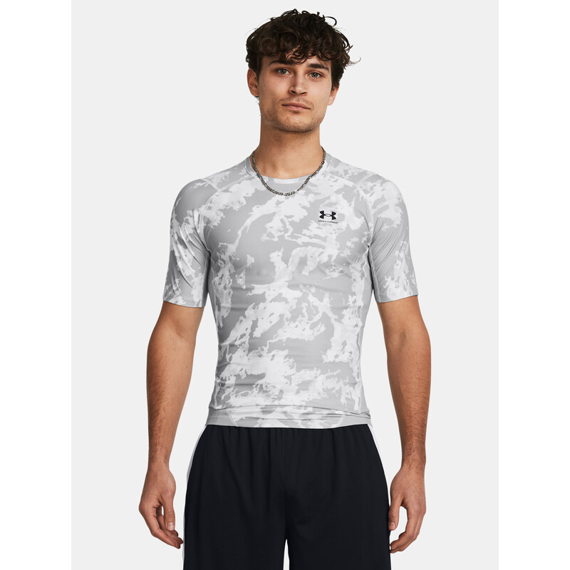 Šedé pánske tričko Under Armour UA HG Iso-Chill Prtd SS 66850876