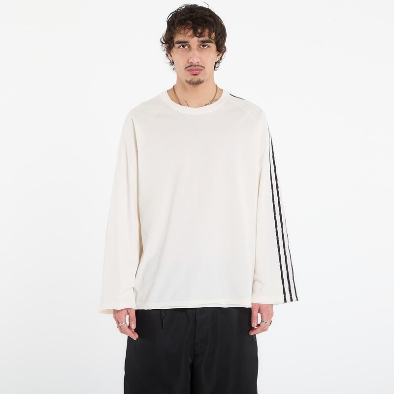 Tričko Y-3 Raw Edge 3 Stripes Long Sleeve Long-Sleeve Top Chalk White 66964010
