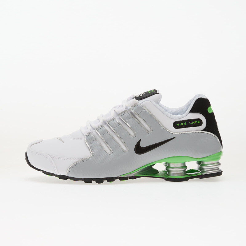 Nike Shox Nz White/ Black-Metallic Silver-Green Pulse 66964696