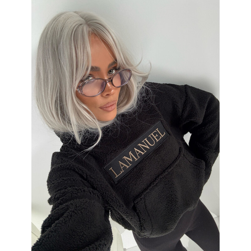 LaManuel Dámska jahňacia mikina PUFFY čierna 66965116