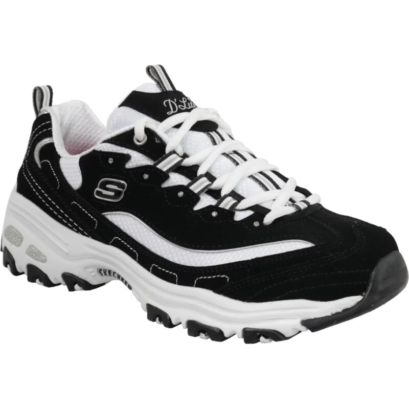 Čierno-biele tenisky SKECHERS DLites Biggest Fan 11930-BKW 7629361