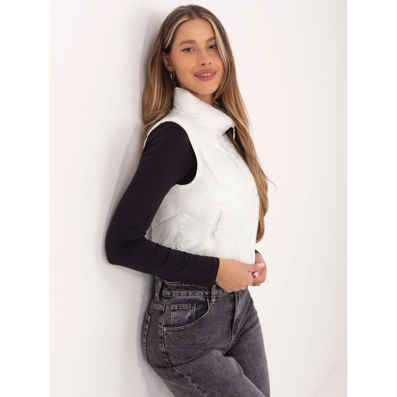 BASIC Smotanová krátka prešívaná vesta NM-KZ-H-908.39P-ecru 38119950