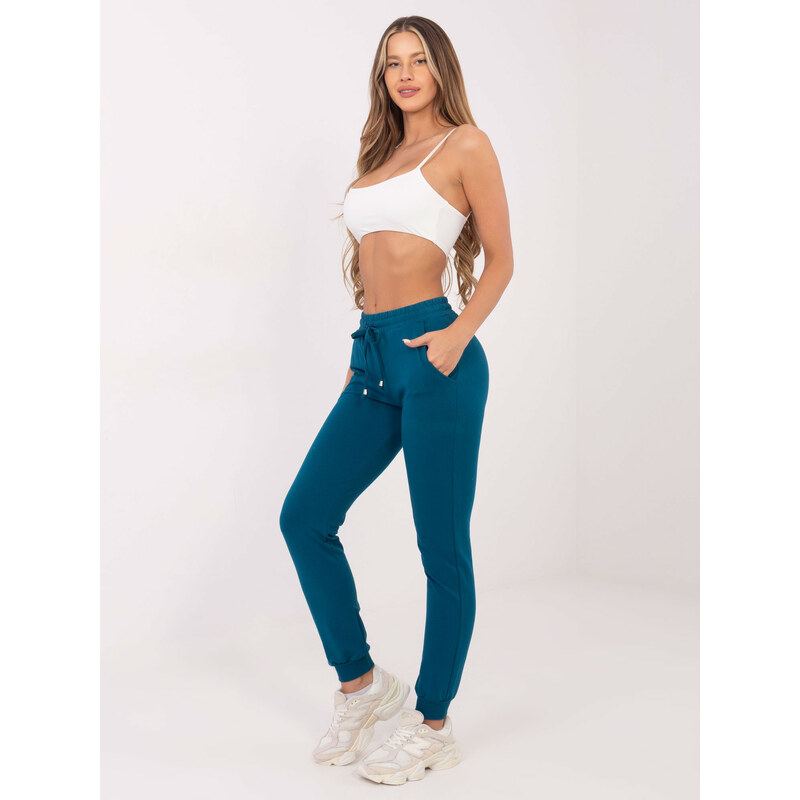 BASIC Dámske zelené voľné tepláky -RV-DR-5040.05X-sea 19389385