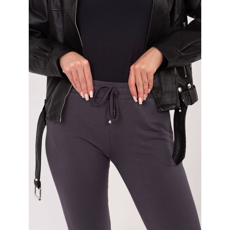 BASIC Dámske tmavosivé tepláky -RV-DR-5040.10X-dark grey 19307114