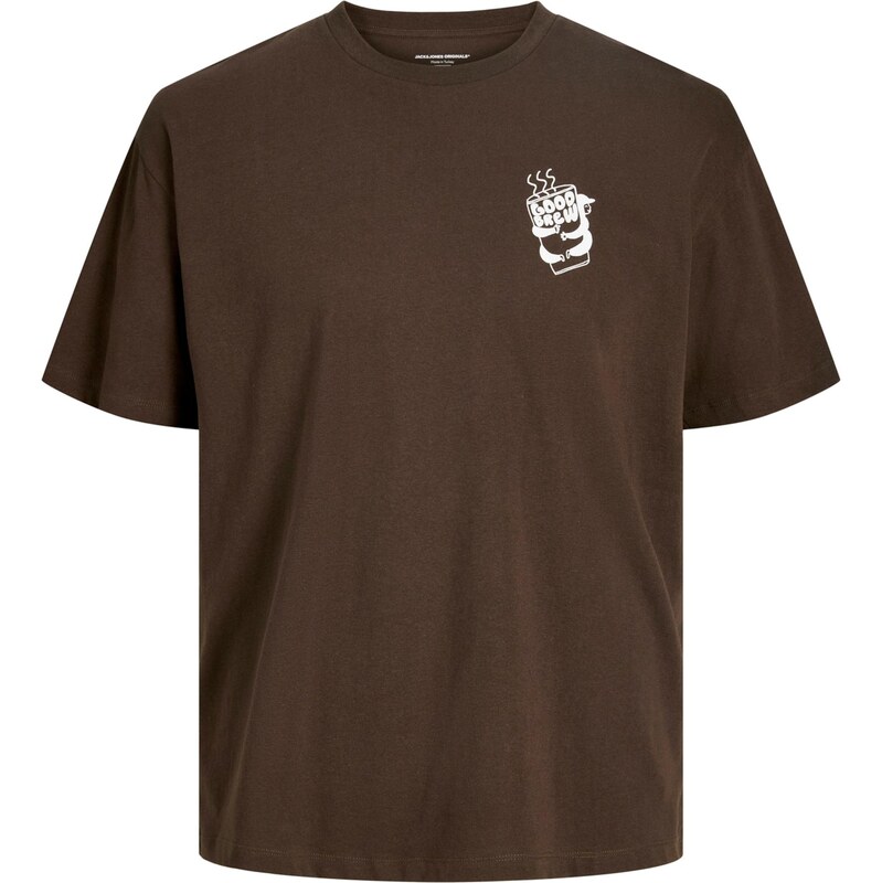 JACK & JONES Tričko JORCoffee čokoládová / biela 66967083
