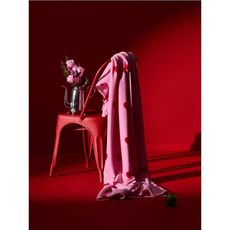 Sinsay - Srdiečkovaná deka - ružová 66966836