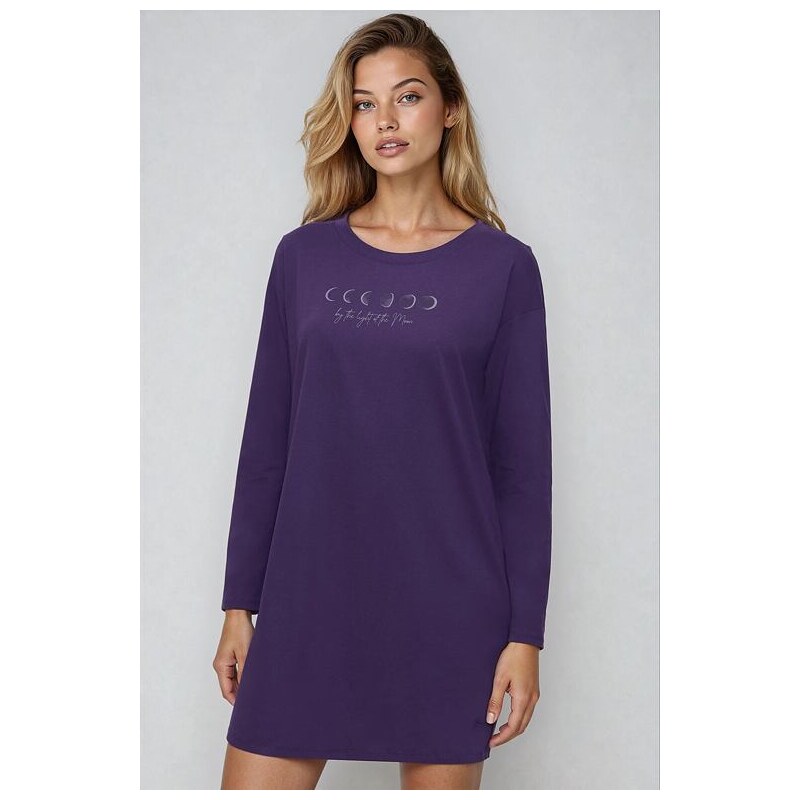 Triumph Bavlnená nočná košeľa Moon Nightdresses NDK LSL 04 fialová 65490108