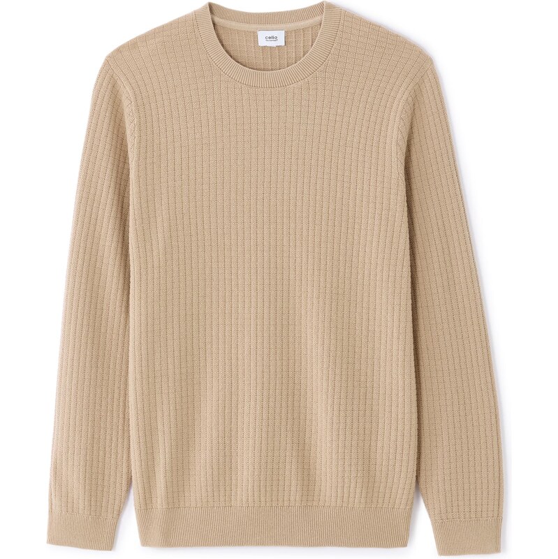Celio Béžový sveter z bavlny 66971517