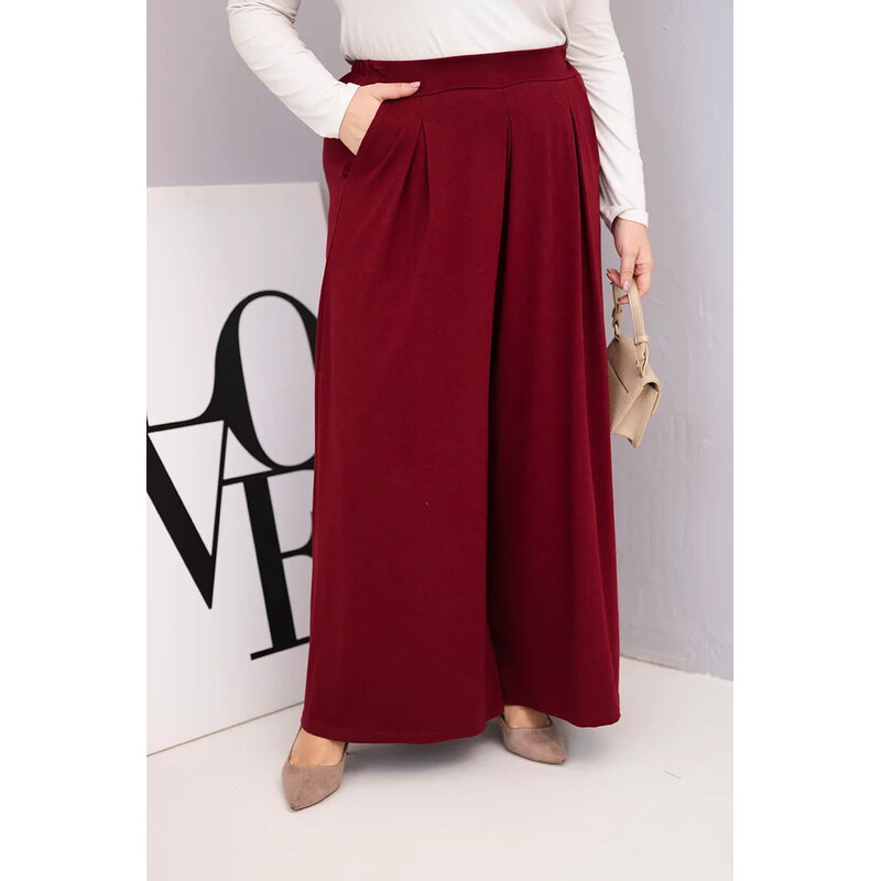 K-Fashion Dámske bavlnené nohavice nadmernej veľkosti so širokými 66957024