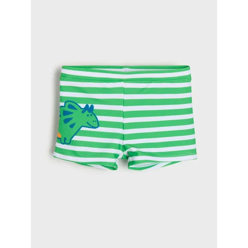 Sinsay - Pruhované plavky s dinosaurom - svieža zelená 66976301