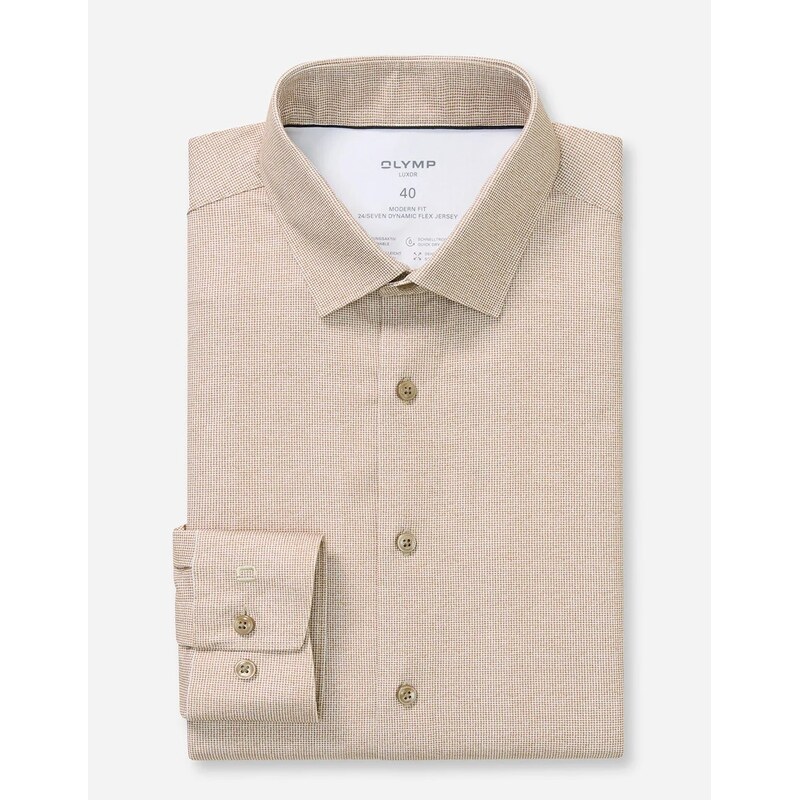 Pánska karamelová Flex Jersey košeľa OLYMP modern fit 66974413