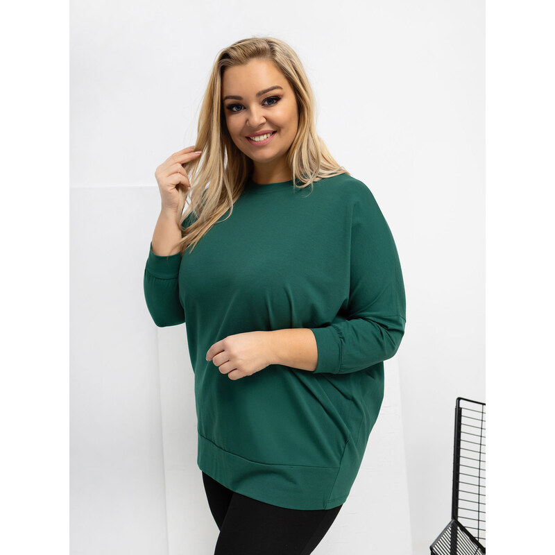 RELEVANCE Plus size mikina v tmavozelenej farbe 66975922