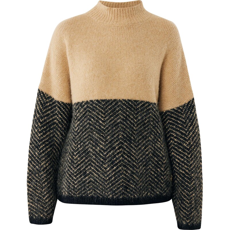 MEXX Sveter farba ťavej srsti / čierna 66976654