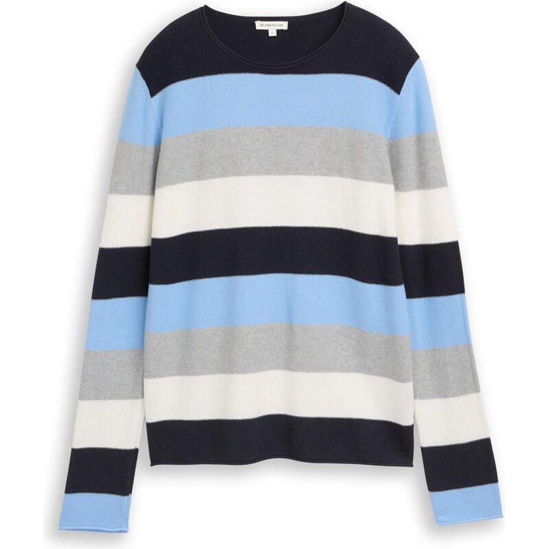 TOM TAILOR Sveter svetlomodrá / sivá / čierna / biela 66976708