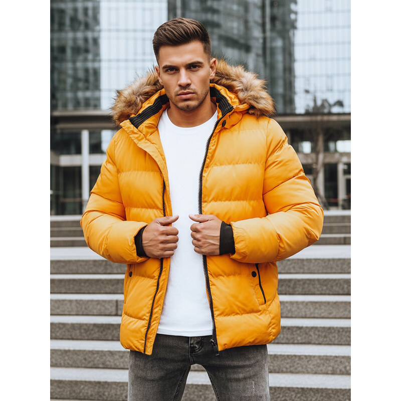 BASIC Žltá prešívaná pánska zimná bunda TX4162 35367850