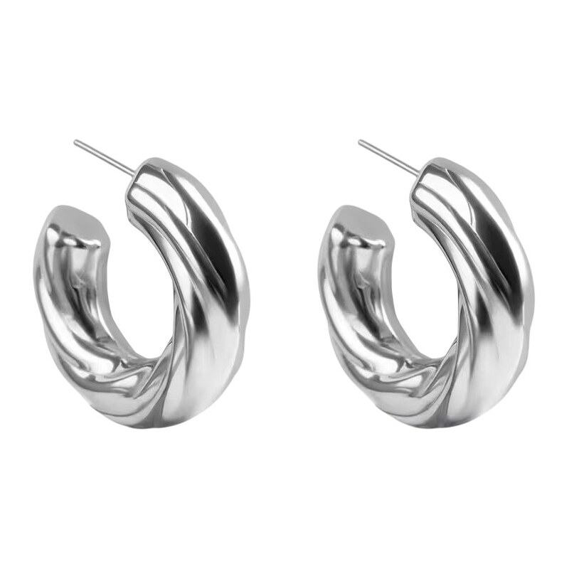 Marc Malone Oceľové kruhy Celeste Silver Earrings MCE250192S 66672232