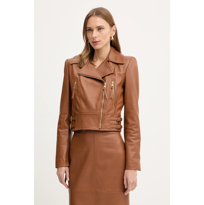 Kožená bunda Elisabetta Franchi 66980925