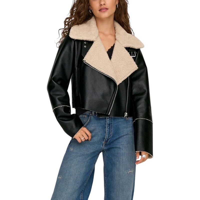 Only Kožená bunda s umelou kožušinou 66470275