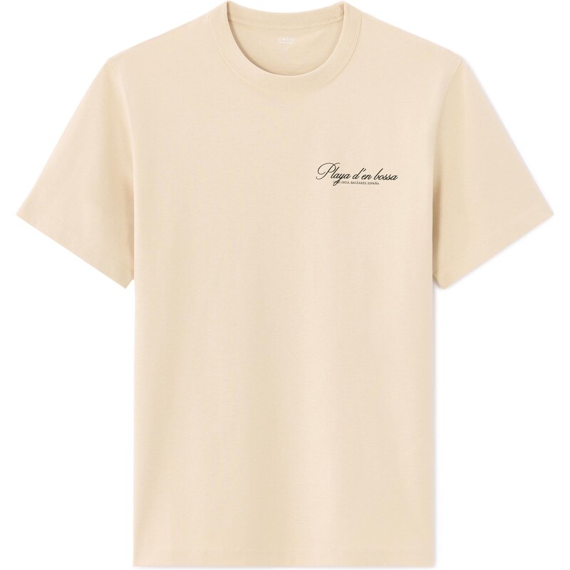 Celio Béžové unisex tričko 66980286