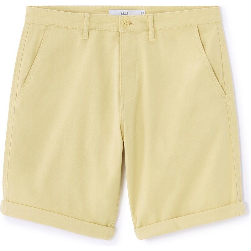 Pánske žlté chino kraťasy Celio 66980336
