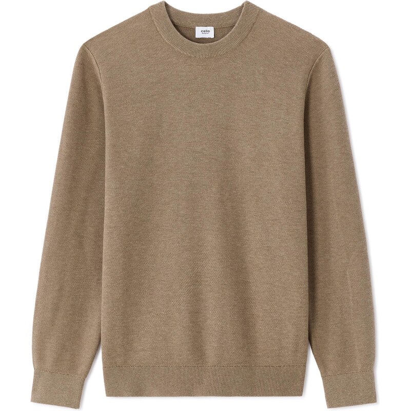 Celio béžový sveter s okrúhlym výstrihom 66980337