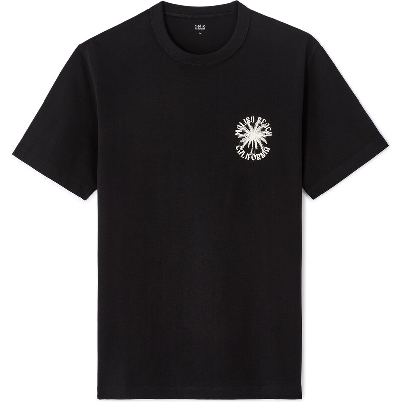 Celio Čierne unisex tričko s krátkym rukávom 66980348