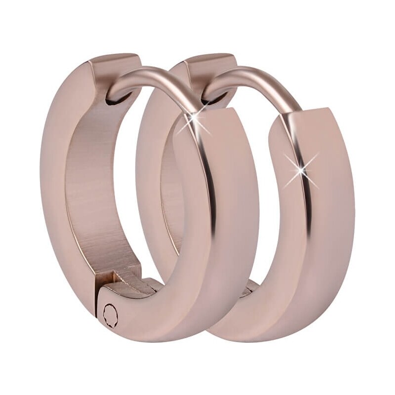Troli Ružovo pozlátené oceľové náušnice krúžky 66580912