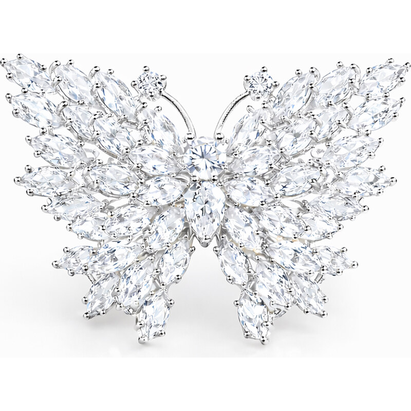 Troli Blyštivá brošňa Motýľ Silver 66581970