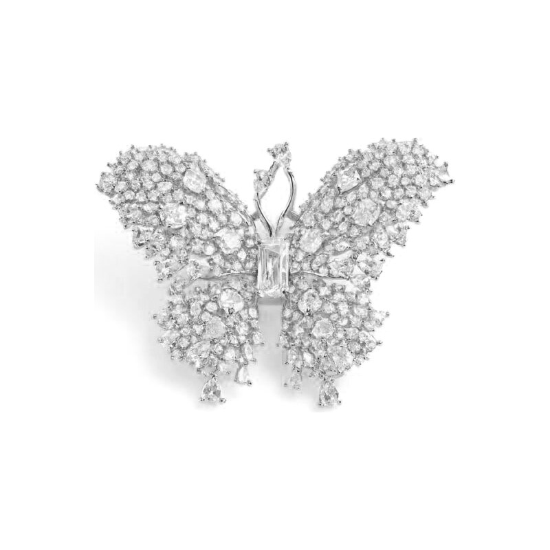 Troli Oslnivá brošňa v tvare motýľa Silver 66590194