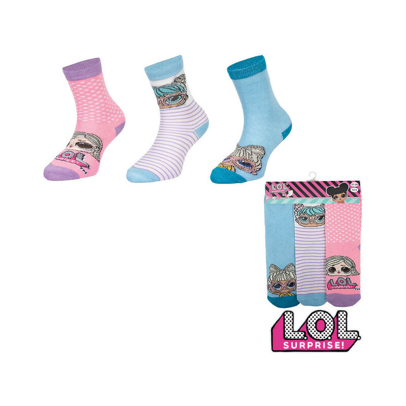 Trenýrkárna 3PACK detské ponožky LOL viacfarebné (38766/blue) 27/30 66981777