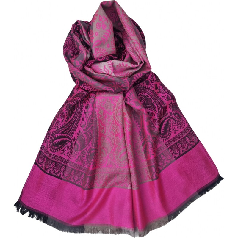 Katrins Fashion Kašmírový cyklamenový dámsky šál 66982044