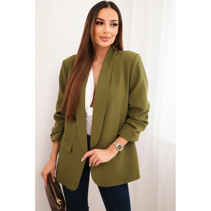 Kesi Sako s chlopňami elegantné olivovo zelené 66155755