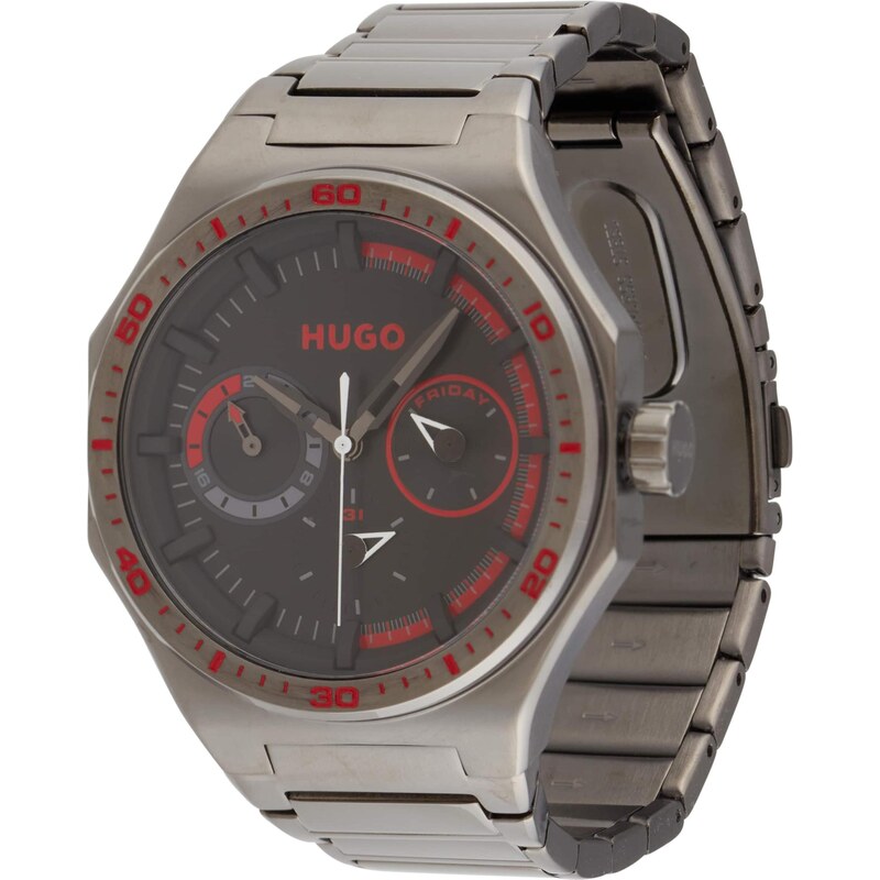 HUGO Analógové hodinky GRAIL čadičová / čierna 66985367