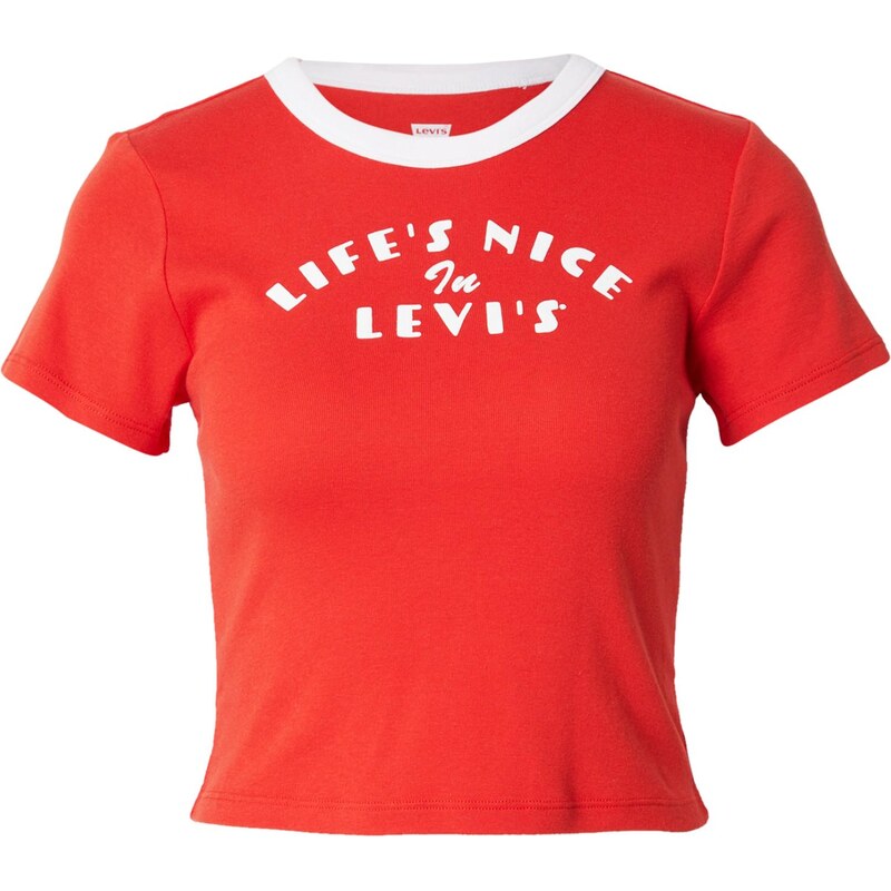 LEVIS Tričko Graphic Ringer Mini Tee červená / biela 66985658