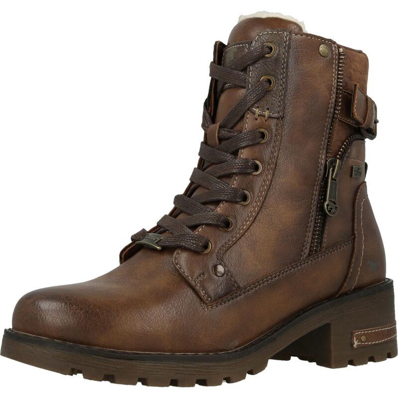 MUSTANG Šnurovacie členkové čižmy Haukea hnedá 66985661