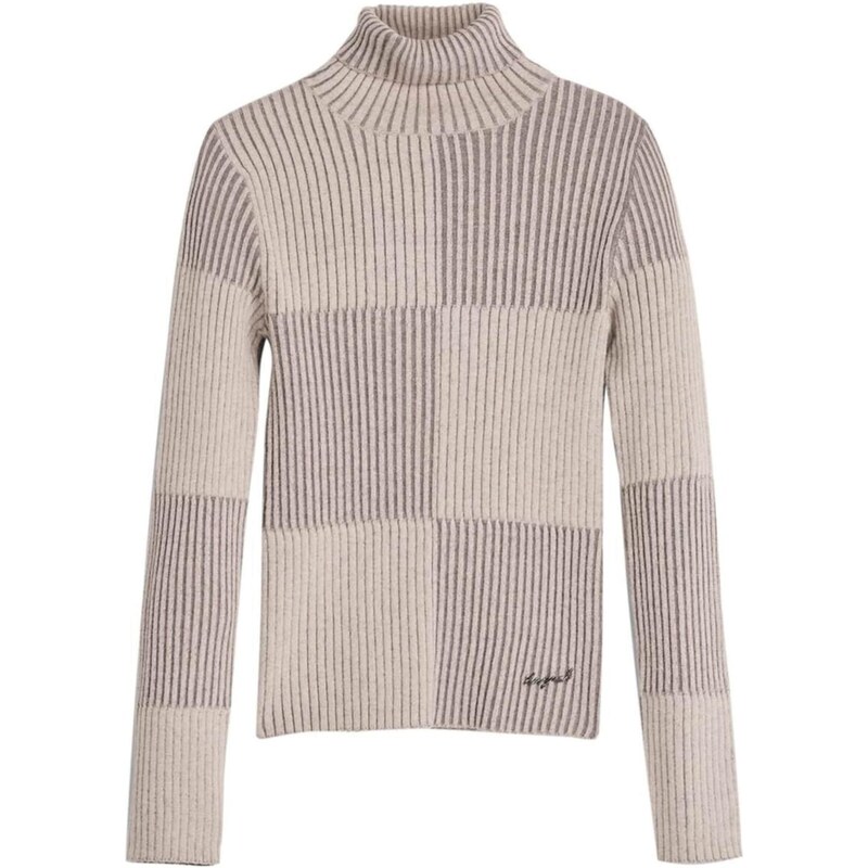 Desigual Sveter piesková / tmavobéžová 66985704