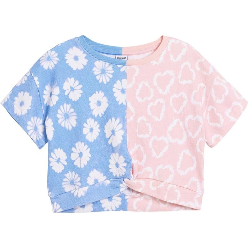 Desigual Tričko neónovo modrá / ružová / biela 66985707