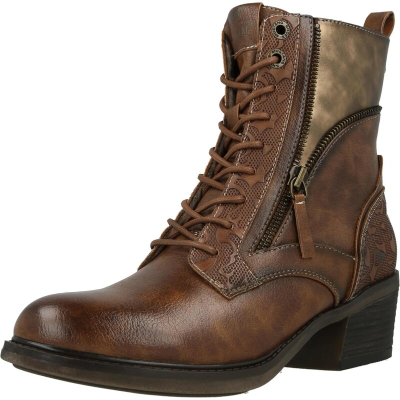 MUSTANG Šnurovacie členkové čižmy koňaková / zlatá 66985927