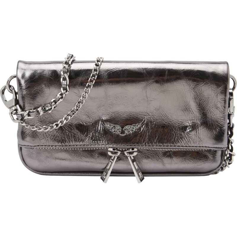 Zadig & Voltaire Taška cez rameno ROCK NANO striebornosivá 66985966