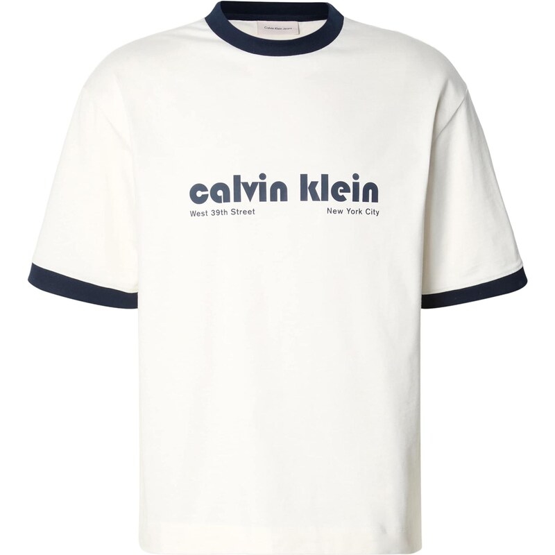 Calvin Klein Jeans Tričko svetlobéžová / tmavomodrá 66985796