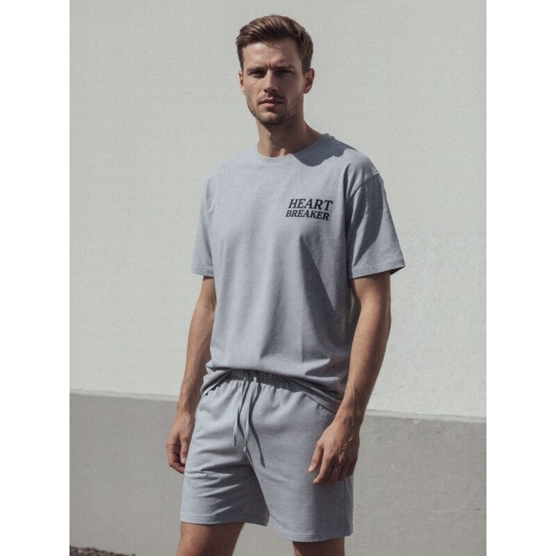 Sinsay - Bavlnená dvojdielna pyžama s potlačou - svetlošedá 67003107