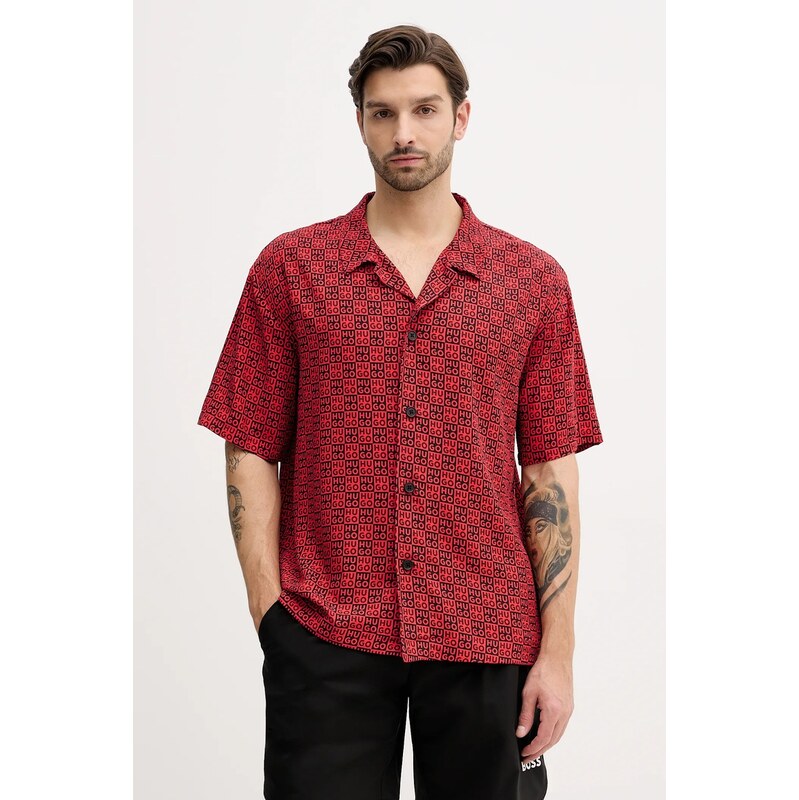 Plážová košeľa HUGO BEACH SHIRT RELAXED 66990368