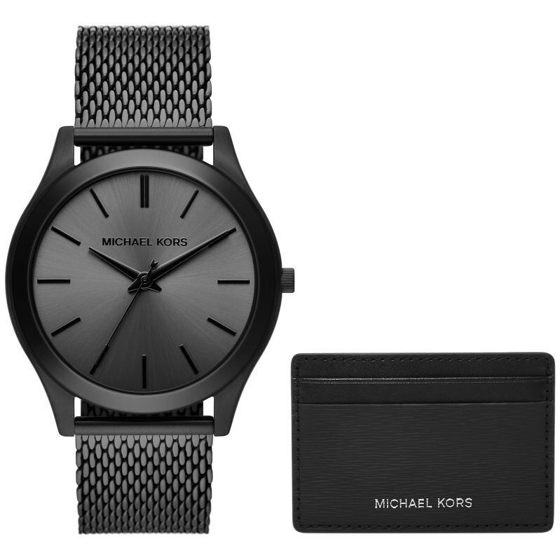 Pánske hodinky + puzdro na kartu MICHAEL KORS MK1085SET + KRABIČKA 66993106