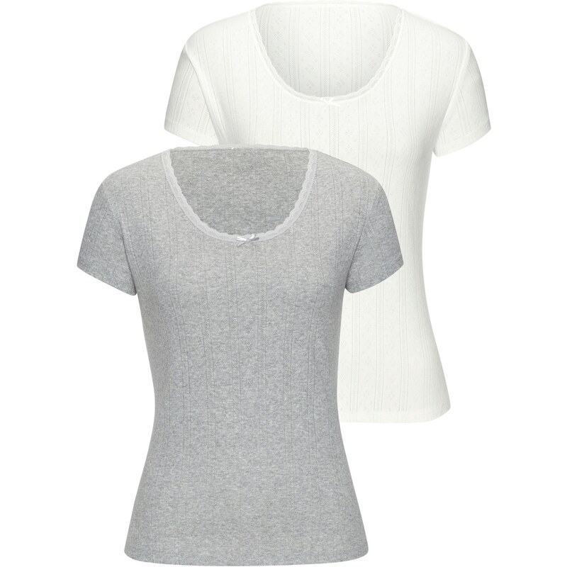 VIVANCE Tričko sivá / biela 66999904