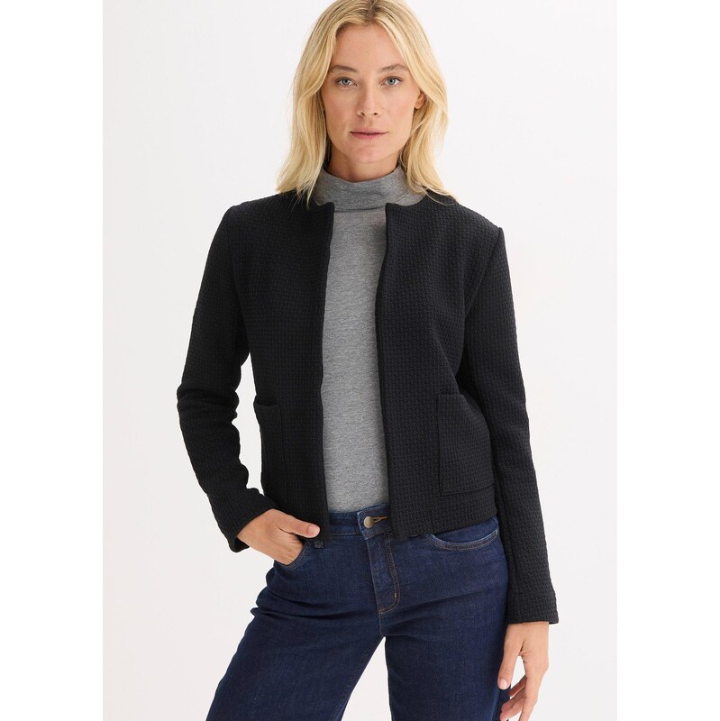 bonprix Džersejový blejzer, krátky, farba čierna 66995377
