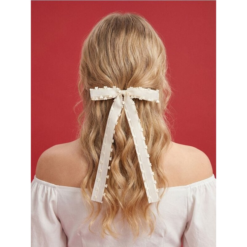 Sinsay - Sponka do vlasov v tvare mašle - biela 66997994