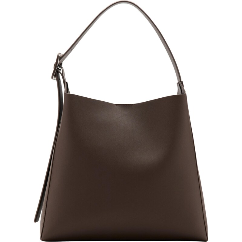 MANGO Kabelka na rameno Winnie tmavohnedá 67000121